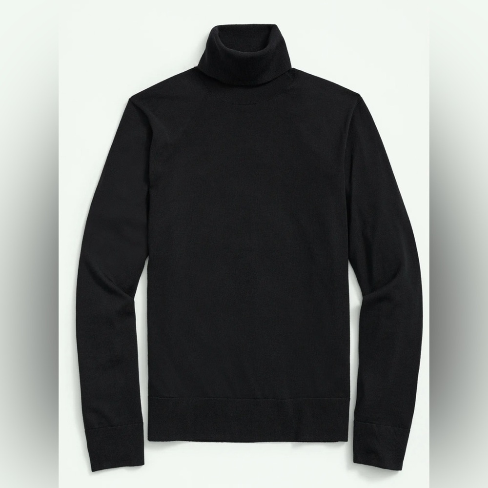 Brooks Brothers Black Turtleneck Wool Silk Cashmere Blend Sweater